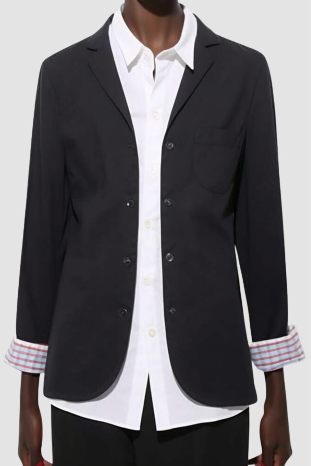 <p style="background-color:green;color:white;text-align:center;">COMING SOON</p> Women's Contrast Cuff Single Breasted Jacket