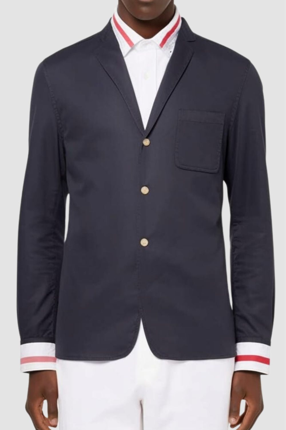 <p style="background-color:green;color:white;text-align:center;">COMING SOON</p>Men's Cuff Stripe Single Breasted Jacket