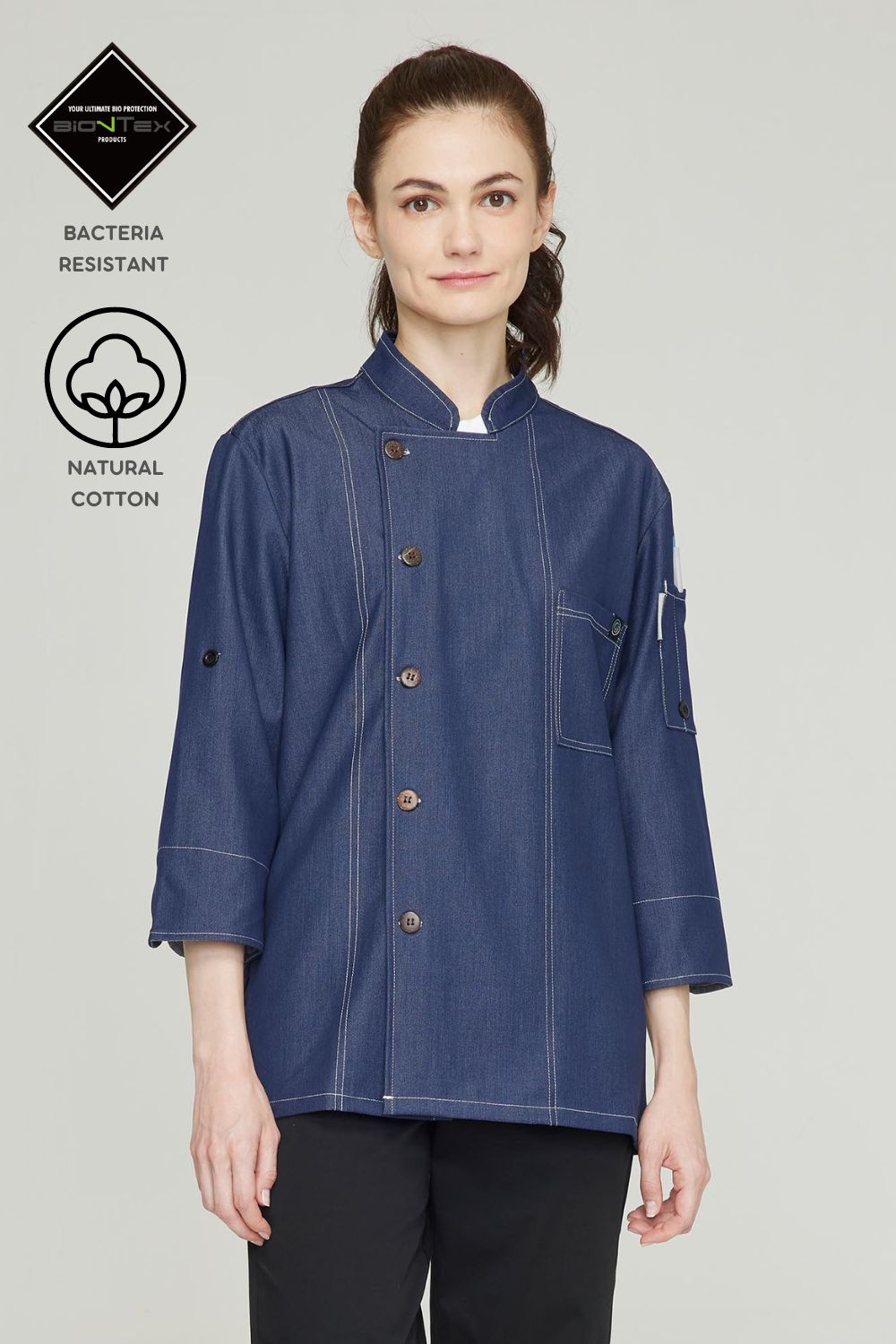 Women's BioNTex™ 3/4 Closure Chef Coat