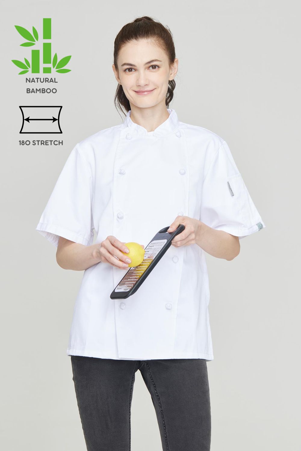 Women's BioNTex™ Double Breasted Button Closure Chef Coat