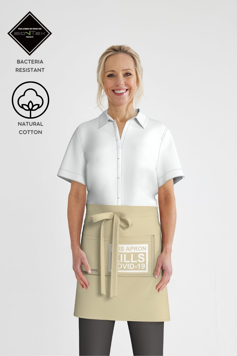 Unisex BioNTex™ Printed Pocket Waist Apron