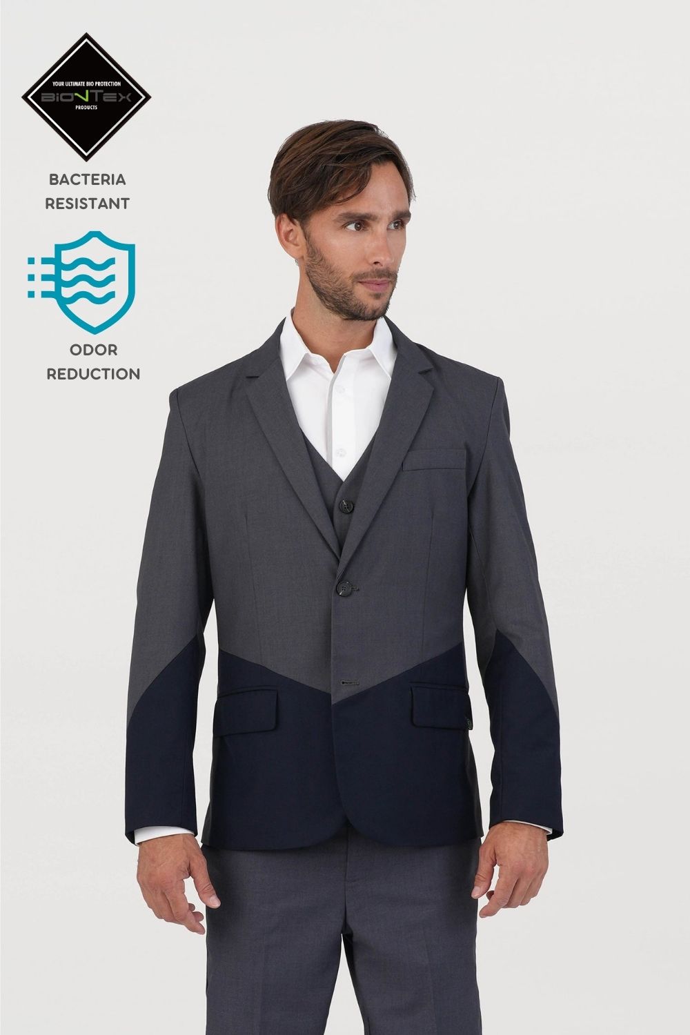 Men's BioNTex™ V Color Block Formal Blazer