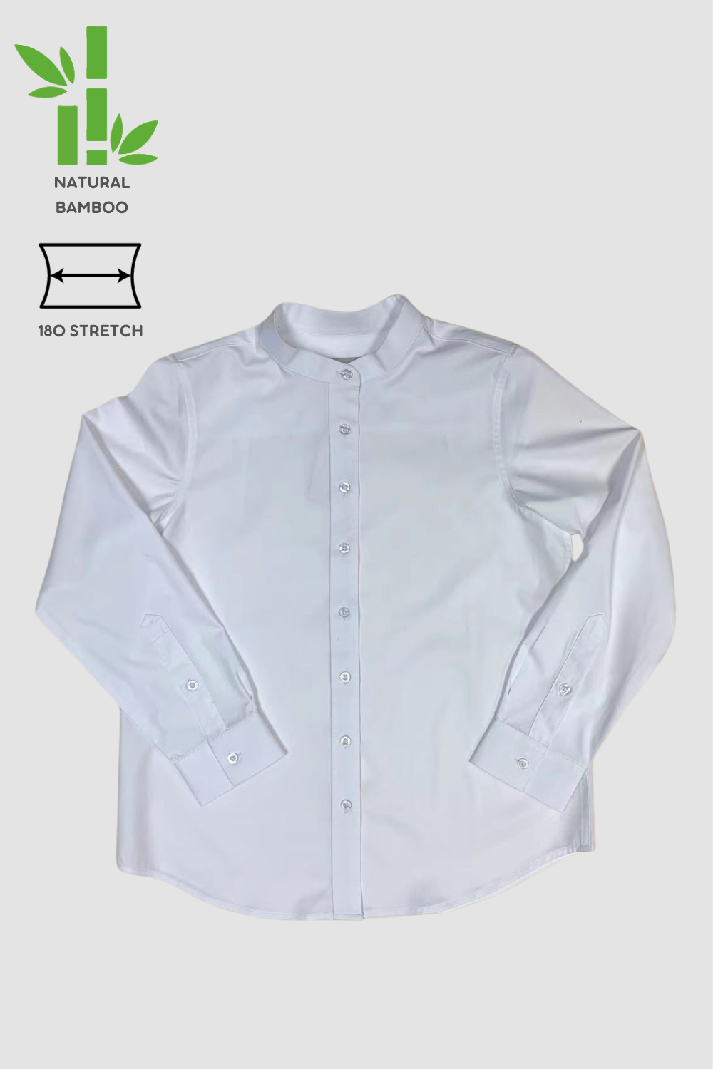 <b>HKCEC F&B Catering_Causal Labour</b> | Women's Mandarin Collar White Shirt WTB0027A