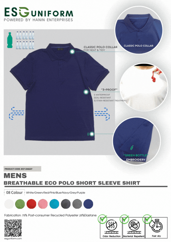 Men's BioNTex™ Breathable Eco Polo Short Sleeve Shirt