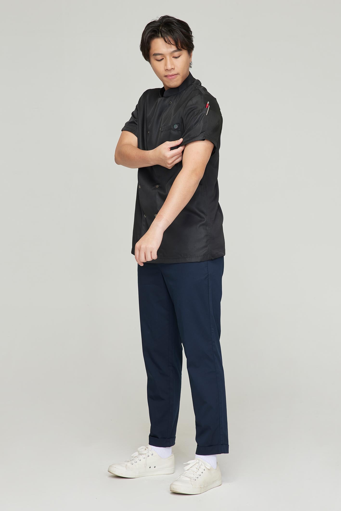 Men's BioNTex™ 2-Pocket Double Breasted Short Sleeve Chef Coat