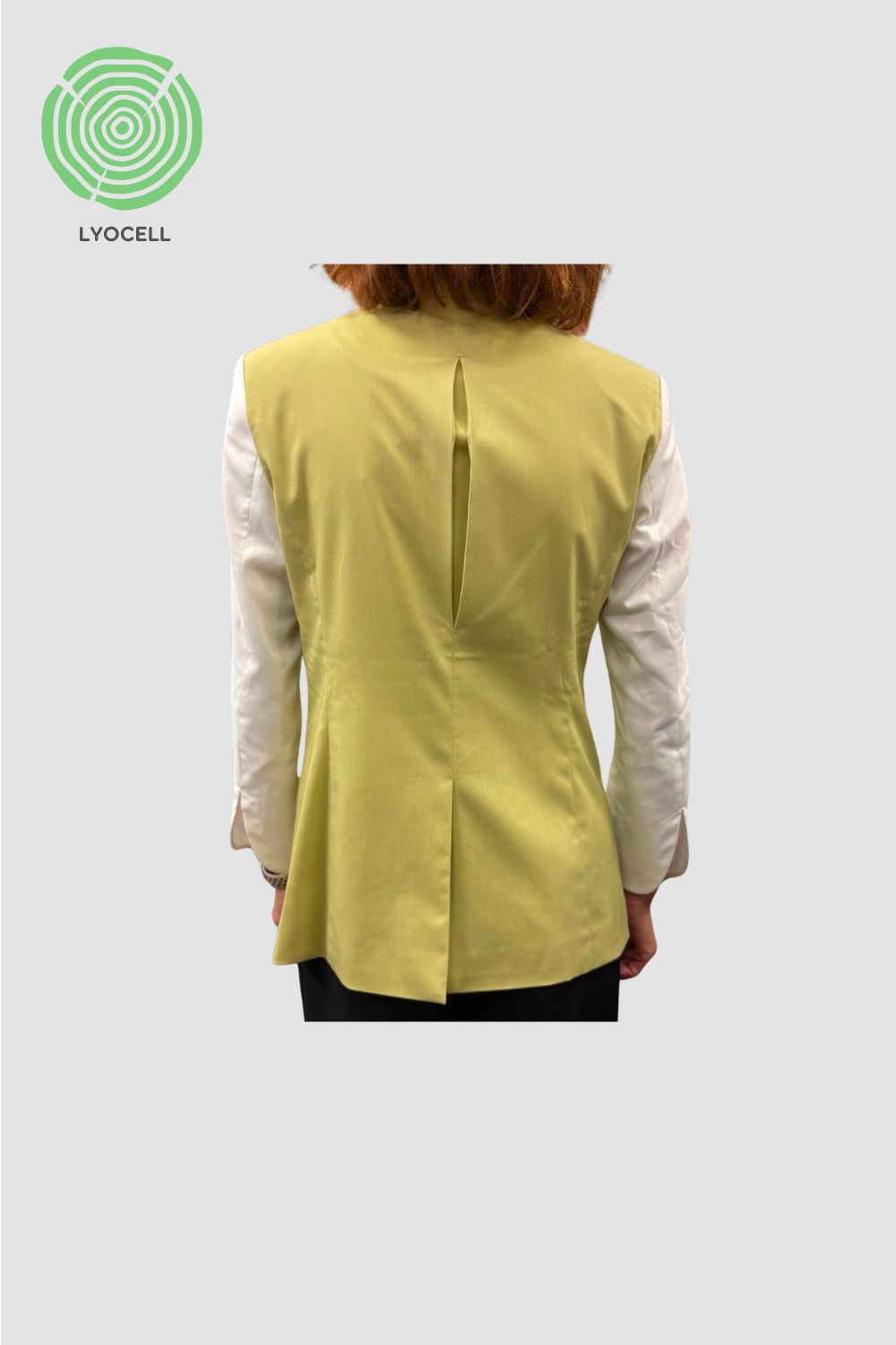 <b>HKCEC The Atrium_Waitress</b> | Men's Asymmetric Mandarin collar apple green jacket with Contrast sleeves _WJK0032A