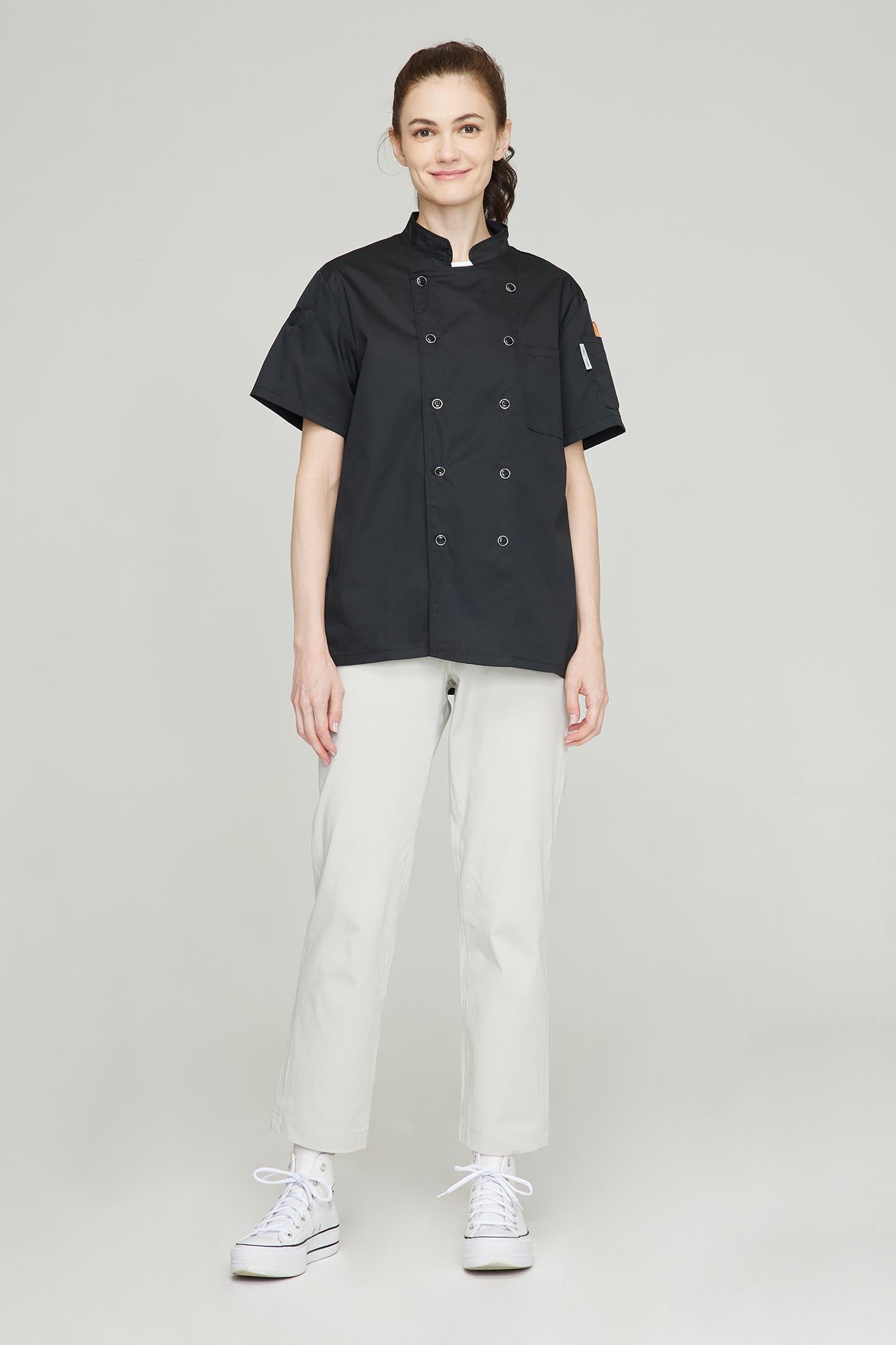 Women's BioNTex™ 2-Pocket Double Breasted Closure Short Sleeve Chef Coat