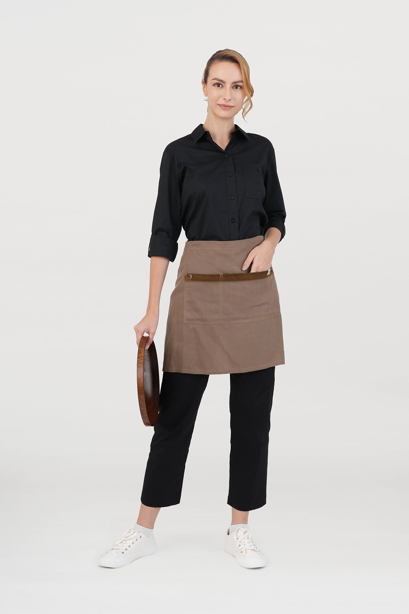 Unisex BioNTex™ Waist Apron with Corduroy Trim