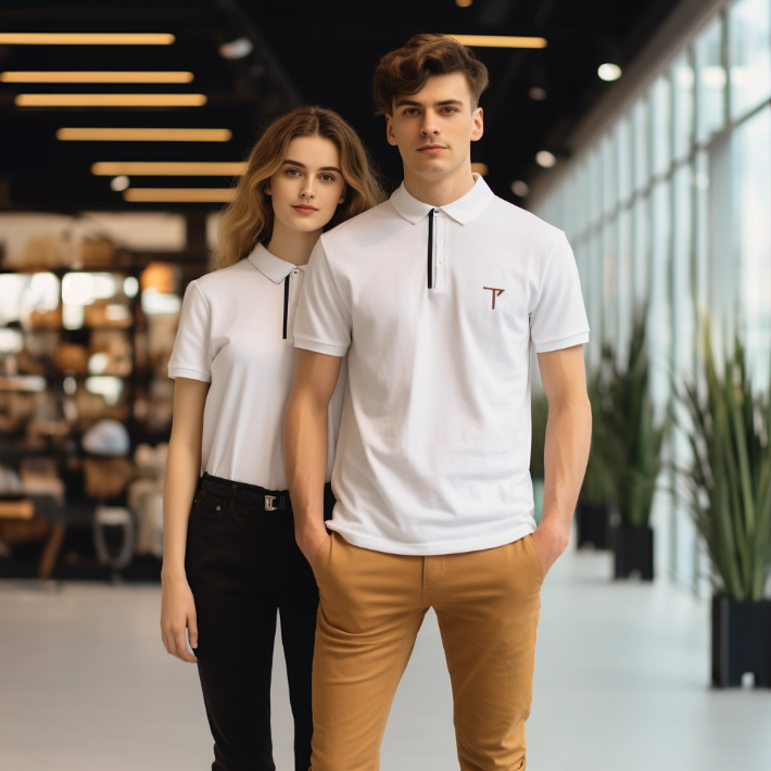 Unisex Contrast Piping Polo