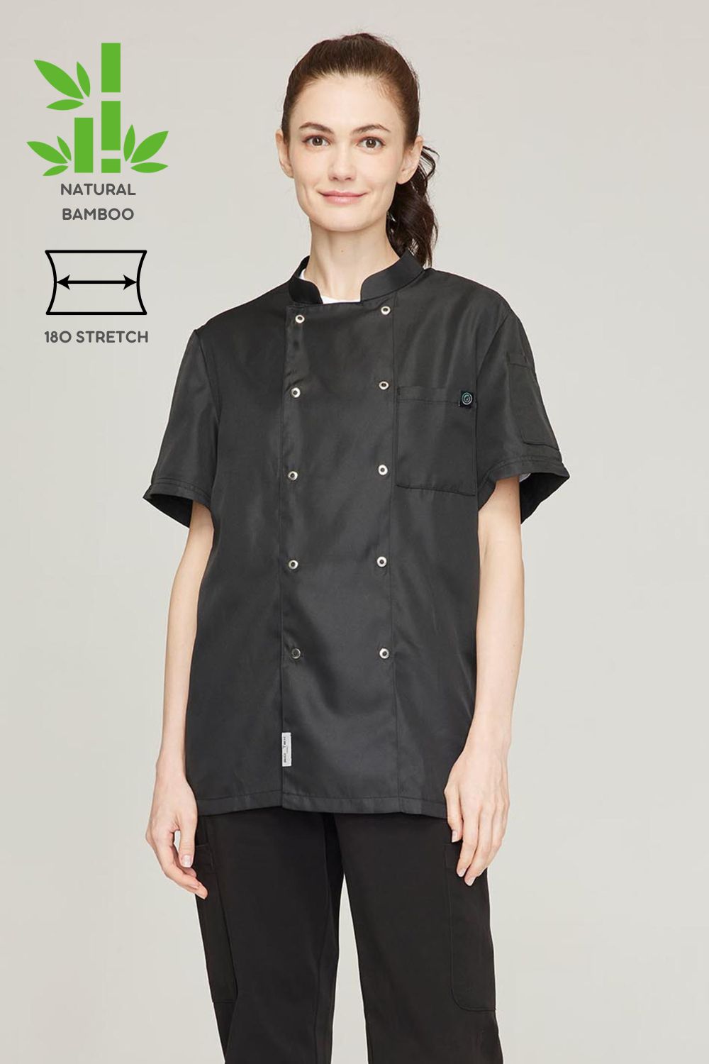 Women's BioNTex™ 2-Pocket Double Breasted Short Sleeve Chef Coat