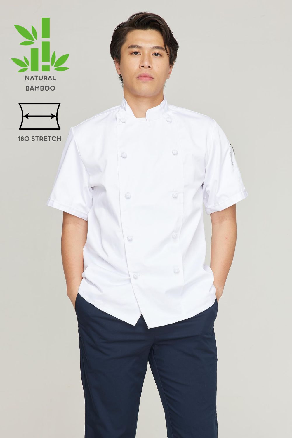 Men's BioNTex™  Double Breasted Button  Chef Coat