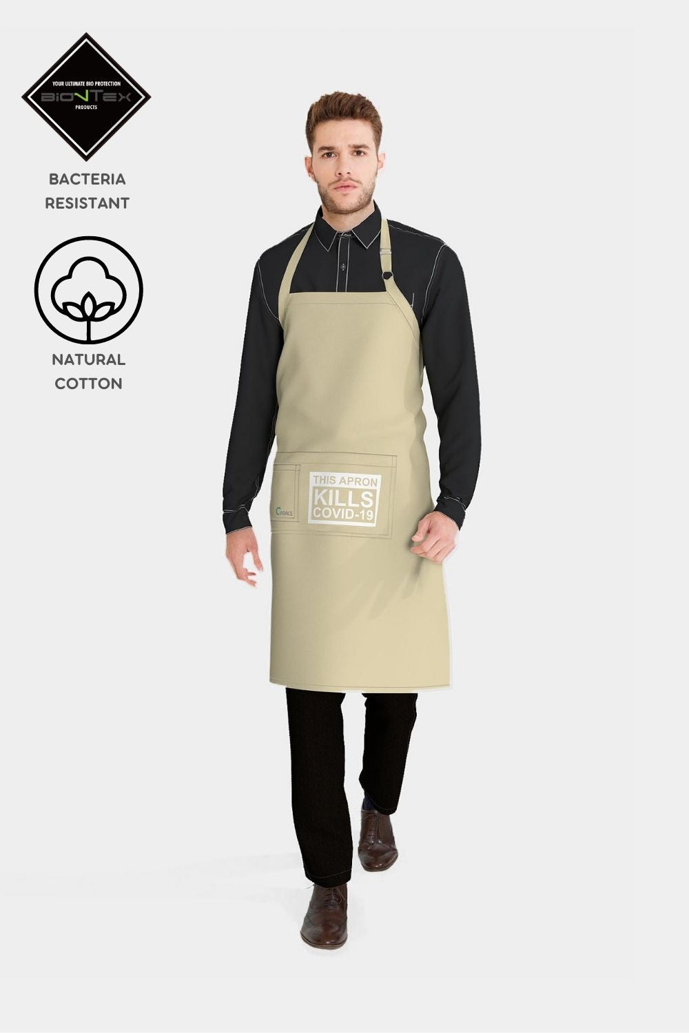 Unisex BioNTex™ Printed Pocket Bib Apron