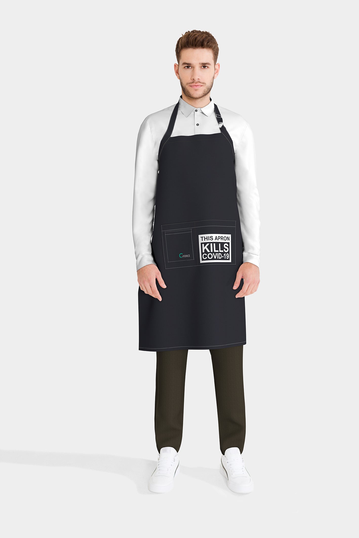 Elite I Unisex BioNTex™ Printed Pocket Bib Apron