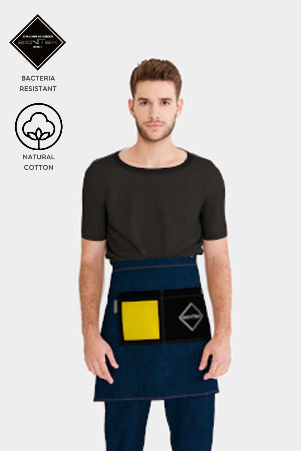 Unisex BioNTex™ Denim Waist Apron with Contrast Pocket