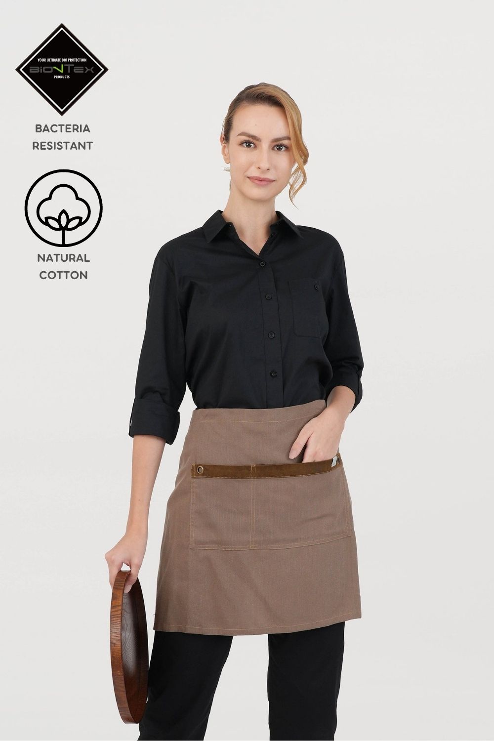 Unisex BioNTex™ Waist Apron with Corduroy Trim