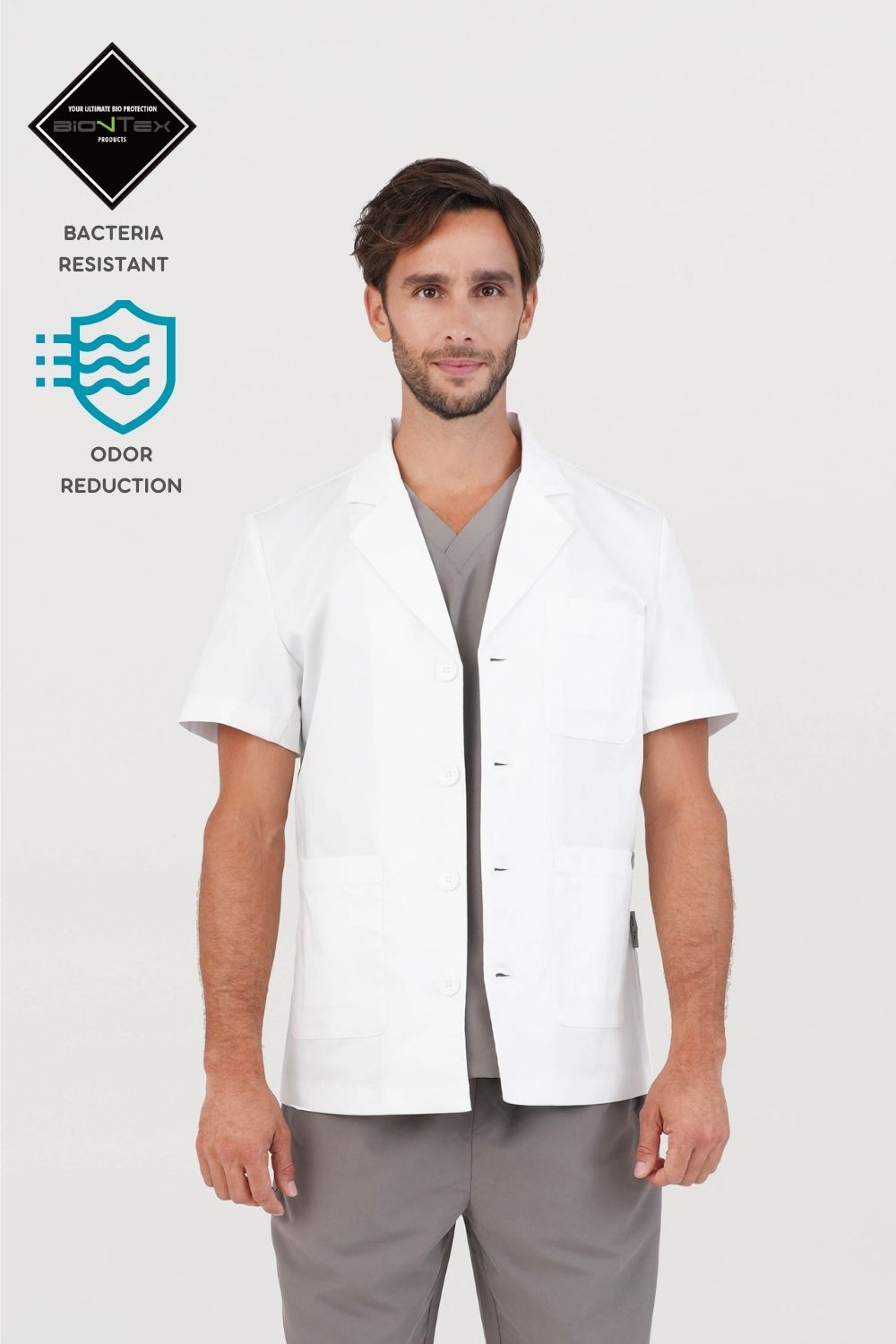 Men's BioNTex™ Easy Care Short Sleeve Lab Coat
