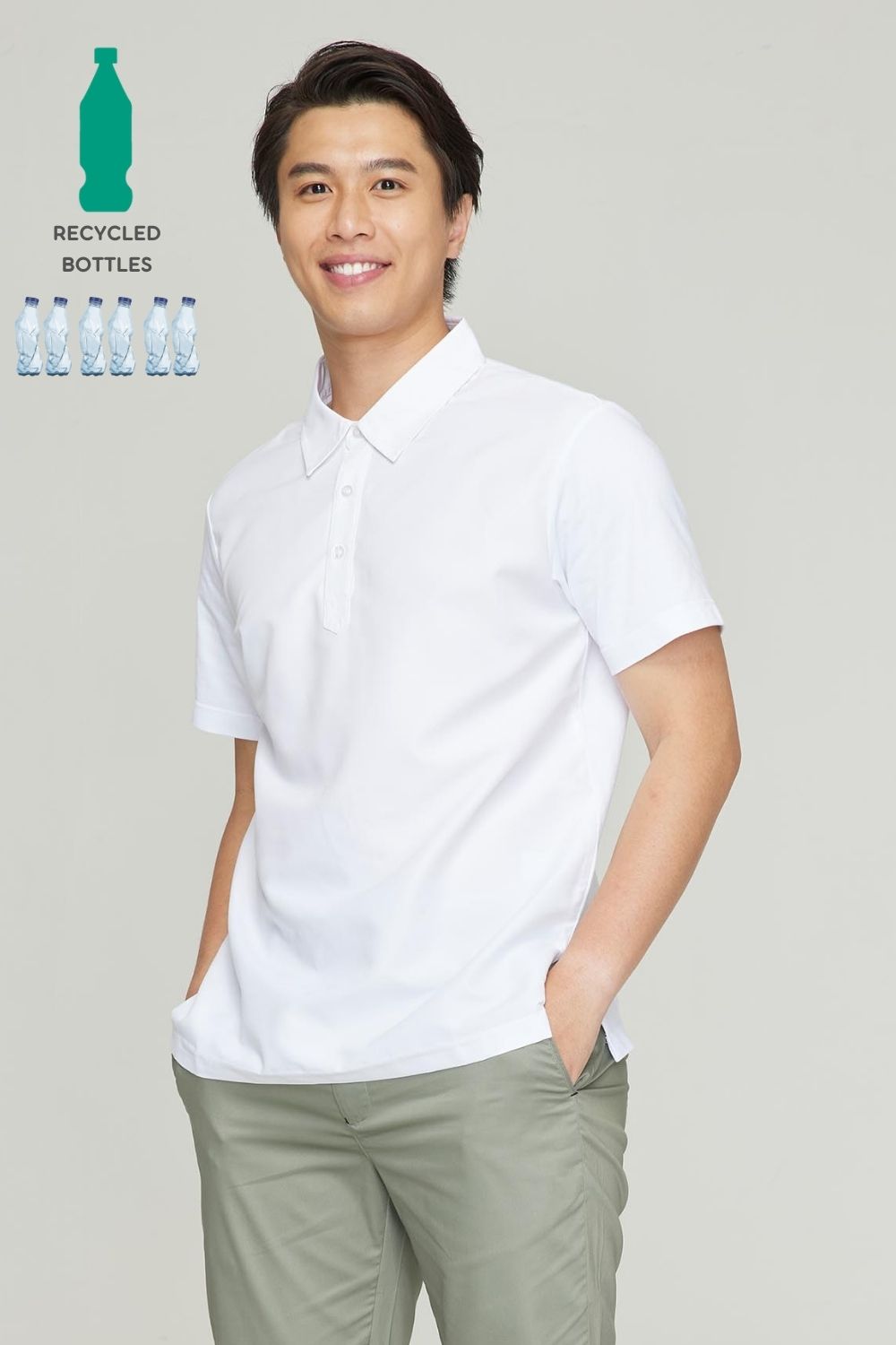 Men's BioNTex™ Mixed Fabric Polo Short Sleeve