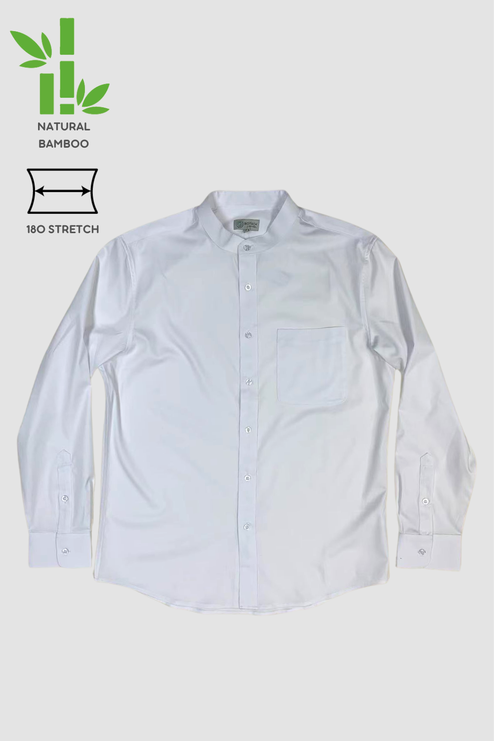<b>HKCEC F&B Catering_Causal Labour</b> | Men's Mandarin Collar White Shirt MTB0038