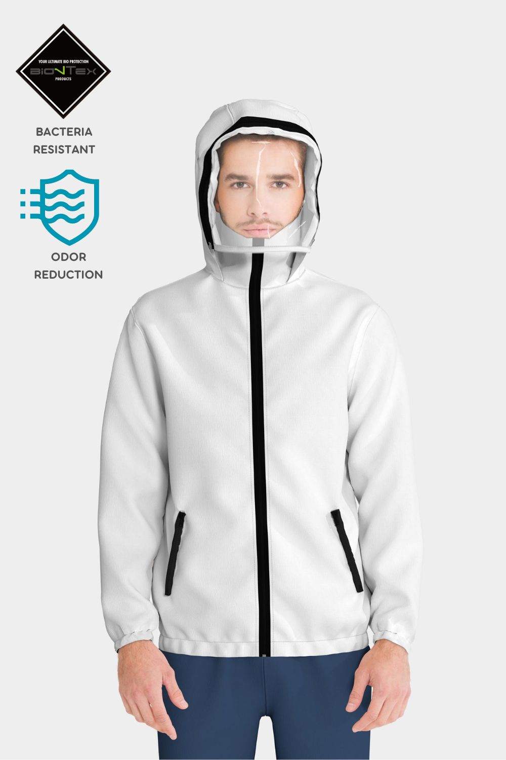 Unisex BioNTex™ Hooded Windbreaker with Mask