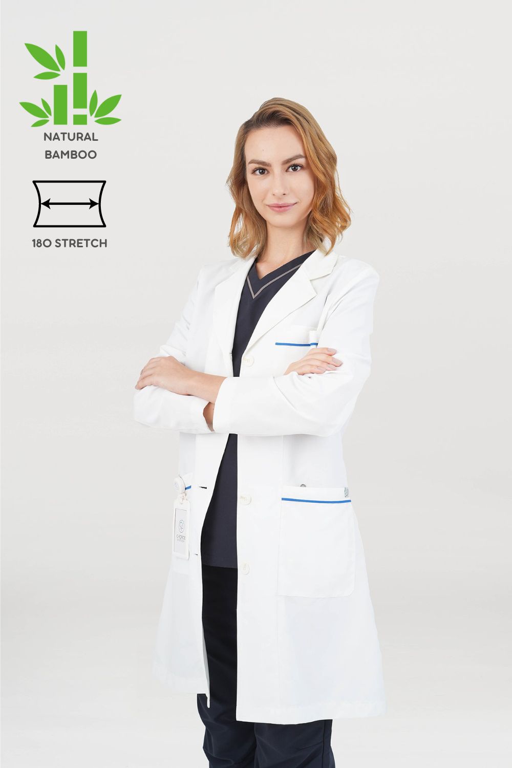 <b>Richemont</b> Women's BioNTex™ Long Lab Coat with Contrast Piping