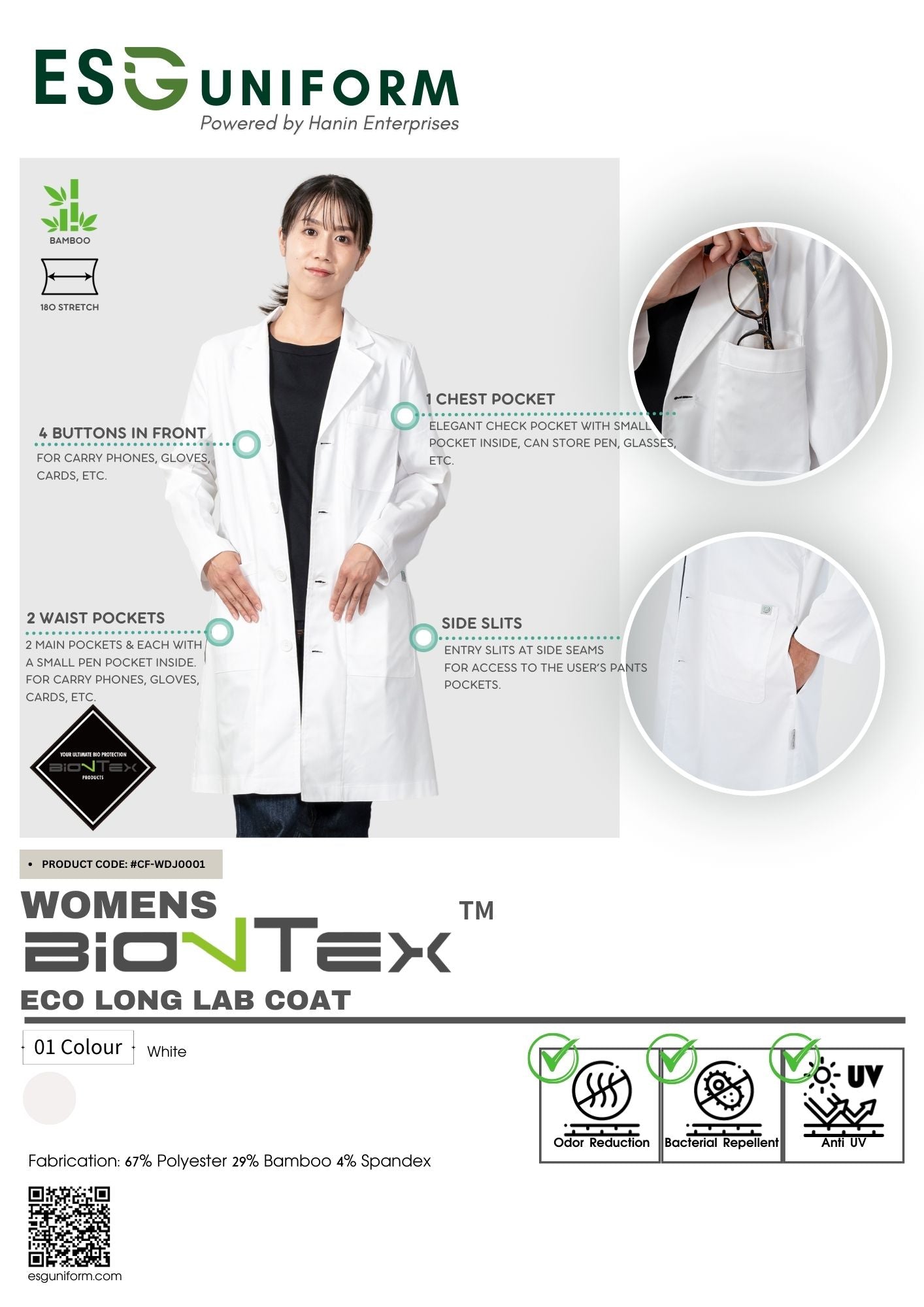 <b>Richemont</b> Women's BioNTex™ Eco Long Lab Coat