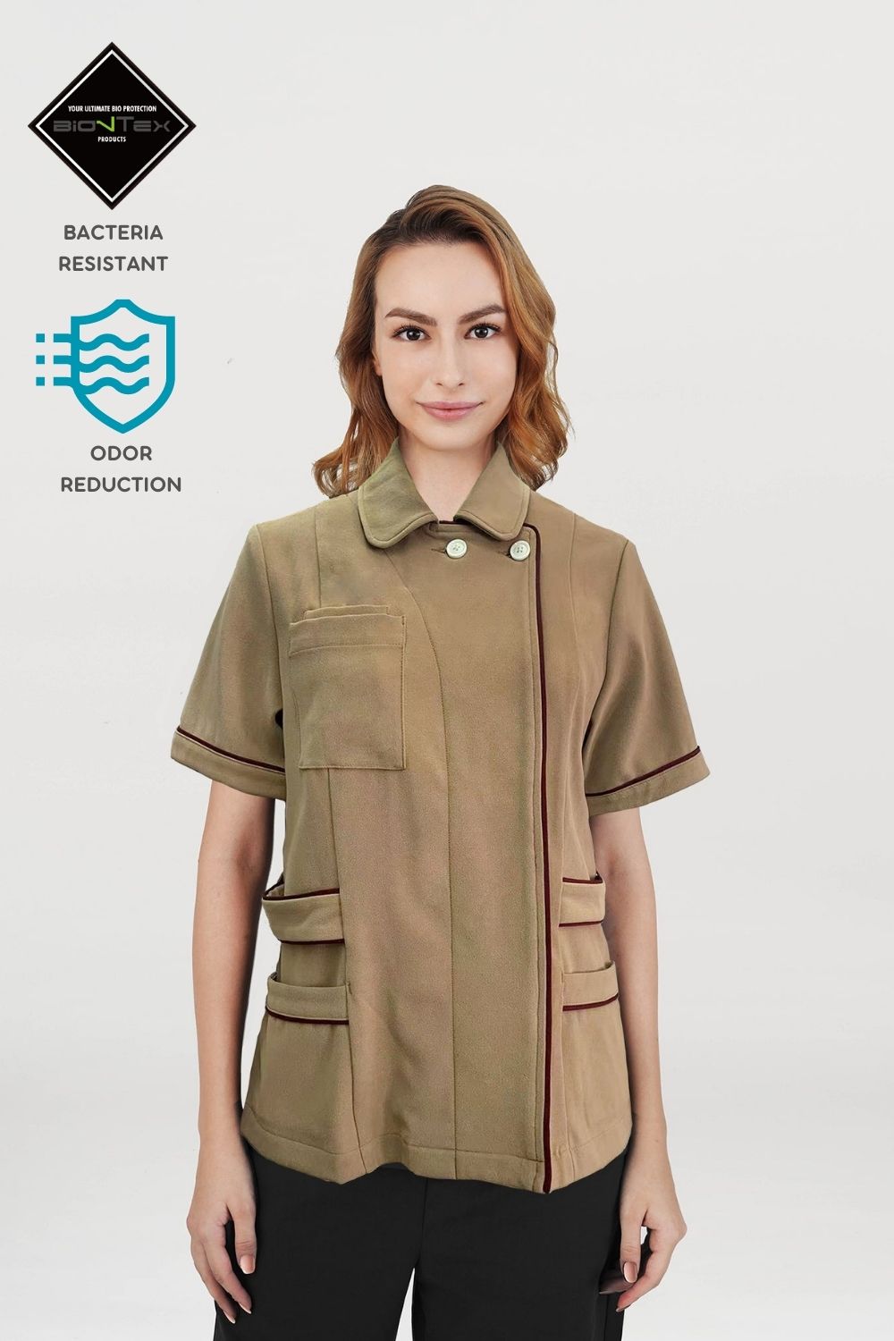 Women's BioNTex™ Hidden Placket Contrast Piping Shirket