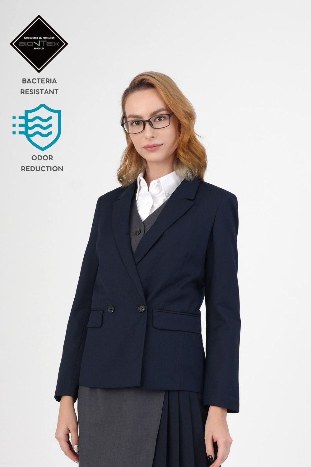 Women's BioNTex™ Double-Breasted Formal Blazer