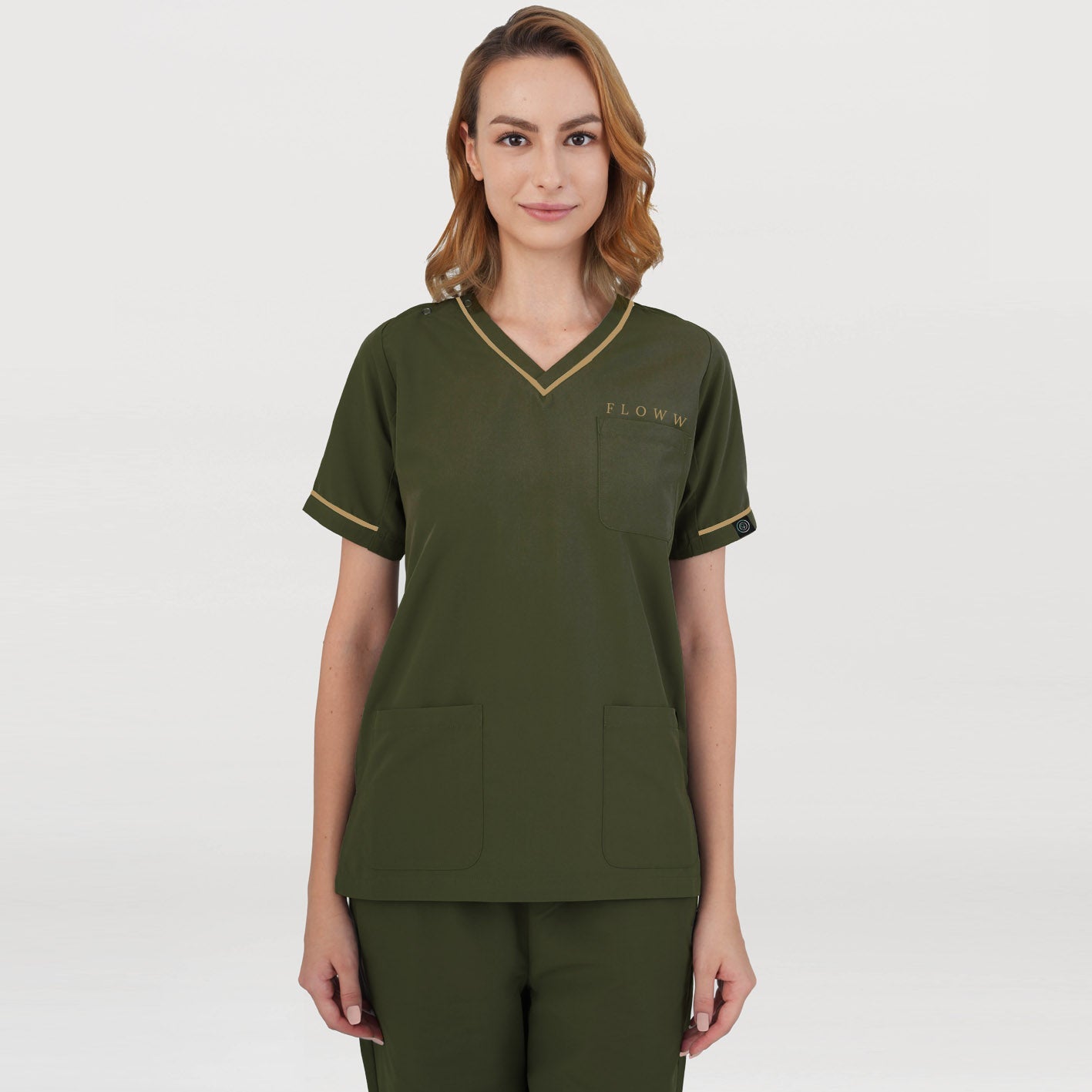 <b>FLOWW</b> | WOMEN'S BIONTEX™ CONTRAST PIPING SCRUB TOP