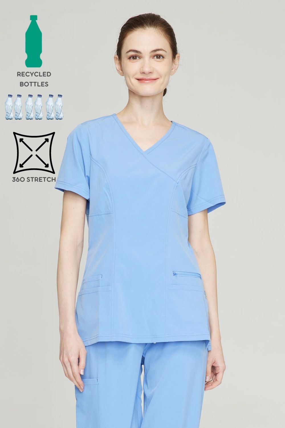 Women's BioNTex™ 4-Way Stretch Slim Scrub Top