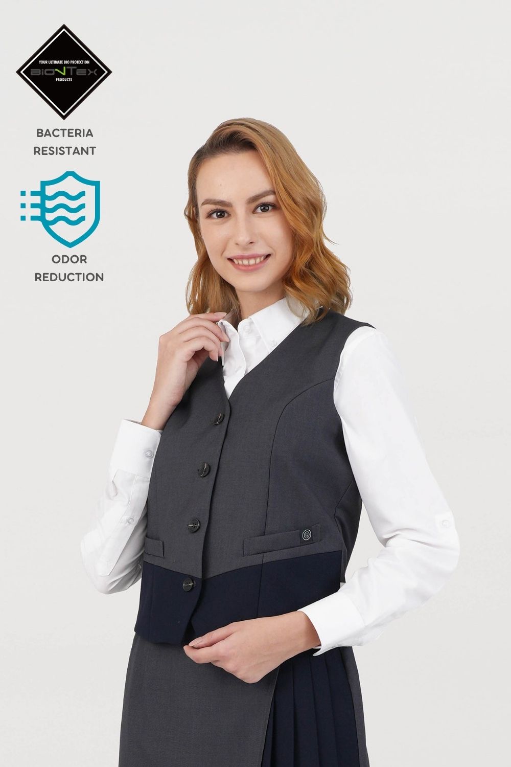 Women's BioNTex™ V Color Block Formal Waistcoat