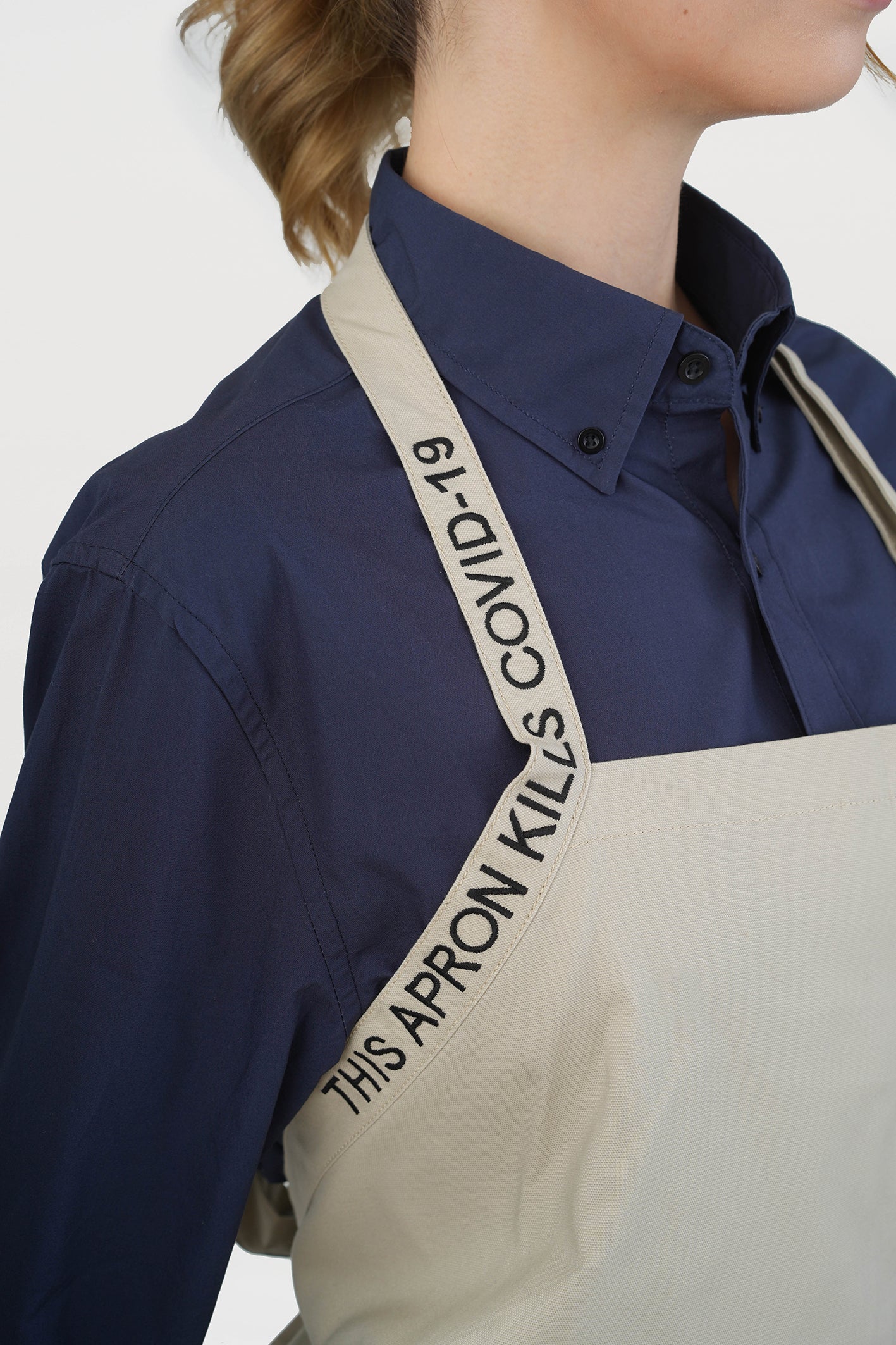 <b>QE</b> Unisex BioNTex™ Embroidered Strap Bib Apron