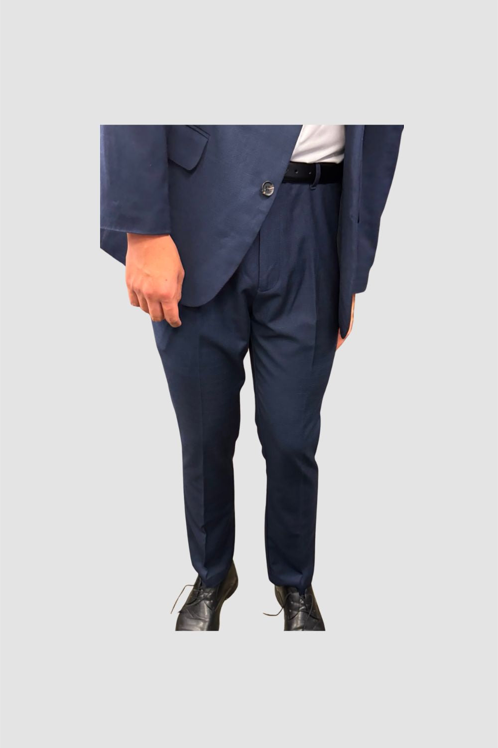 <b>HKCEC Event Executive  </b> | Men's Adjustable Waistband Navy Checked Pants_MPS0037