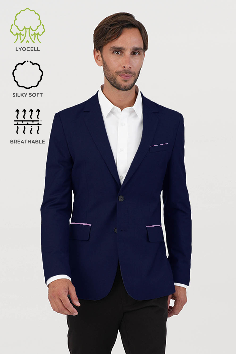 <b>HKCEC</b> Men's Eco Formal Blazer with Contrast Jet