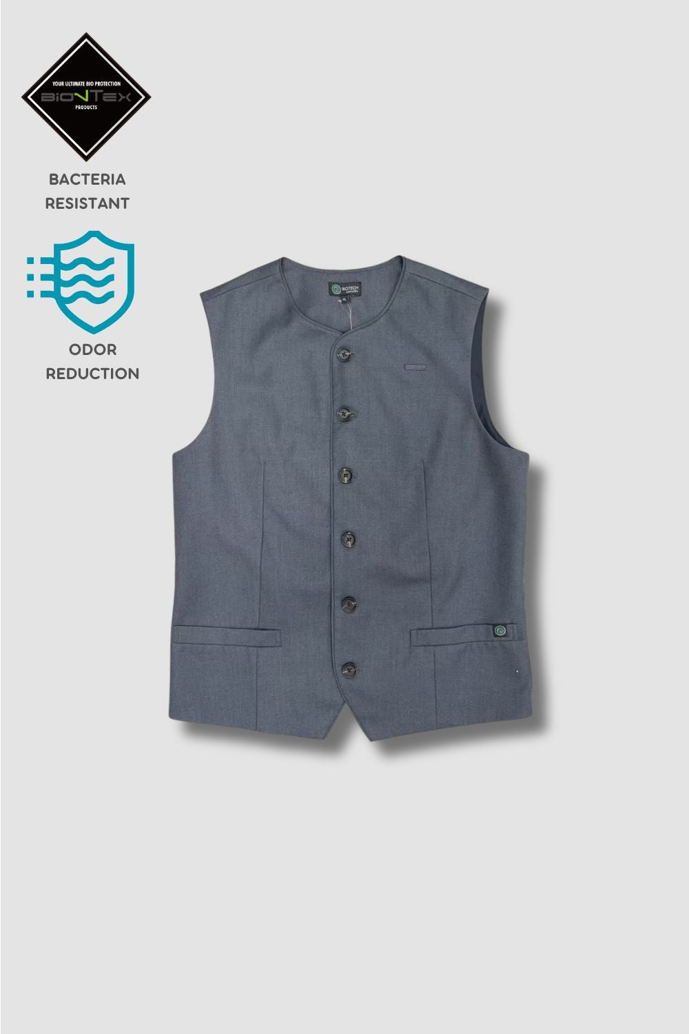 <b>HKCEC F&B Catering_Casual Labour</b> | Male Round Grey Waistcoat (no piping)  MVT0003A
