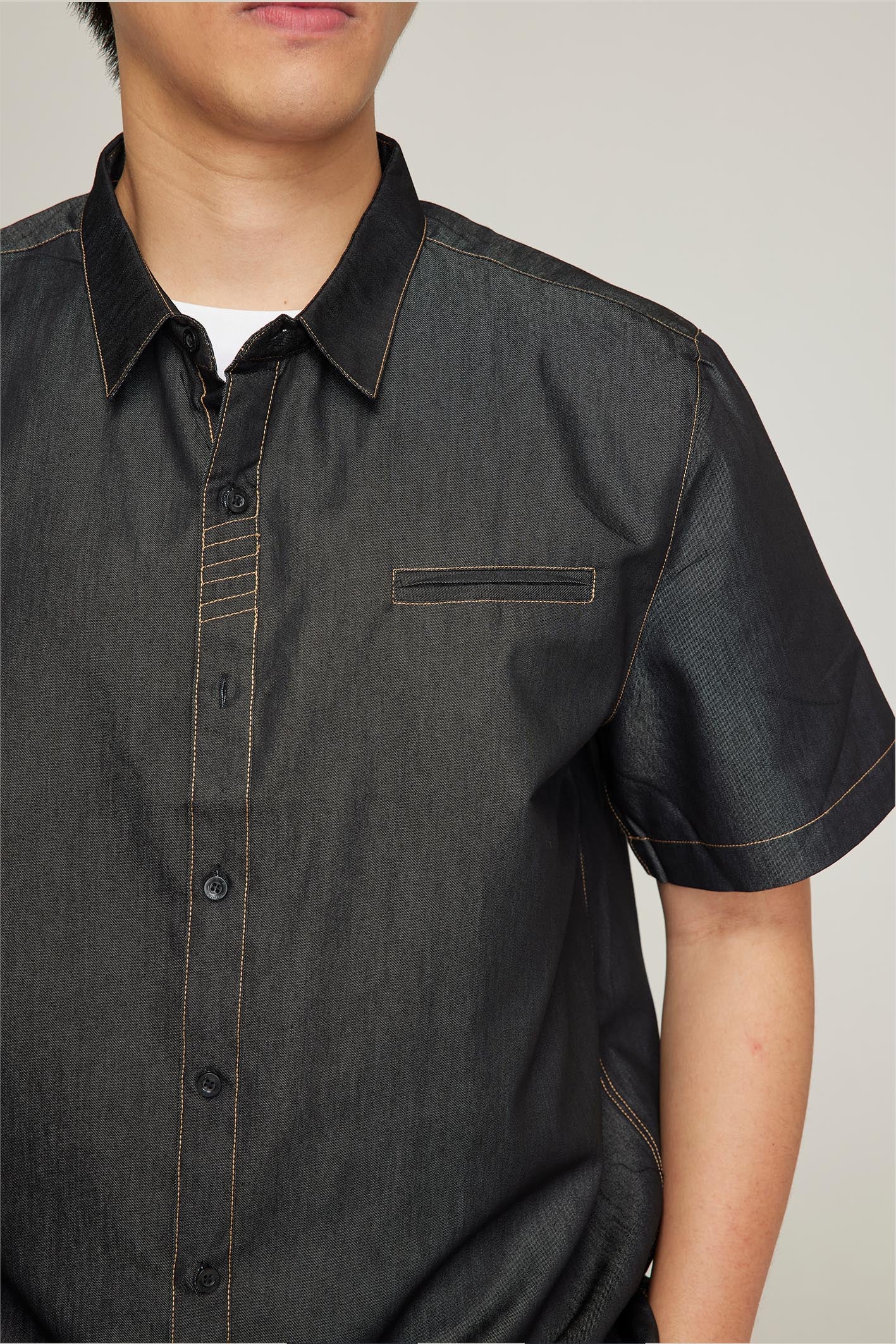 Men's BioNTex™ Denim Short Sleeve Serve Top