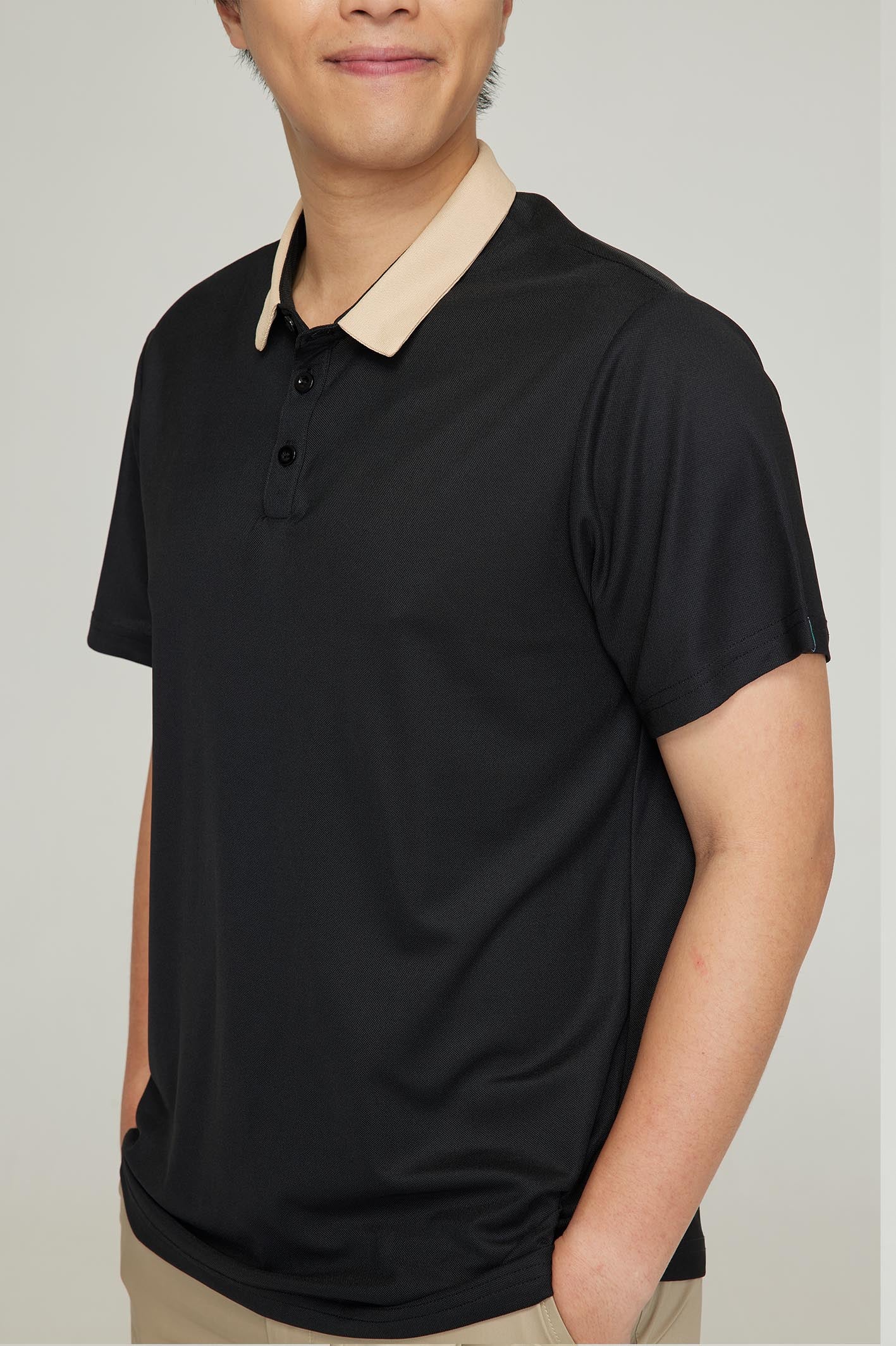 Men's BioNTex™ Contrast Collar Solid Polo Shirt