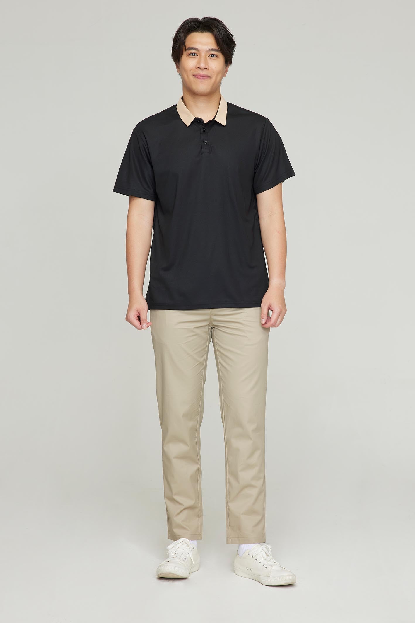 Men's BioNTex™ Contrast Collar Solid Polo Shirt