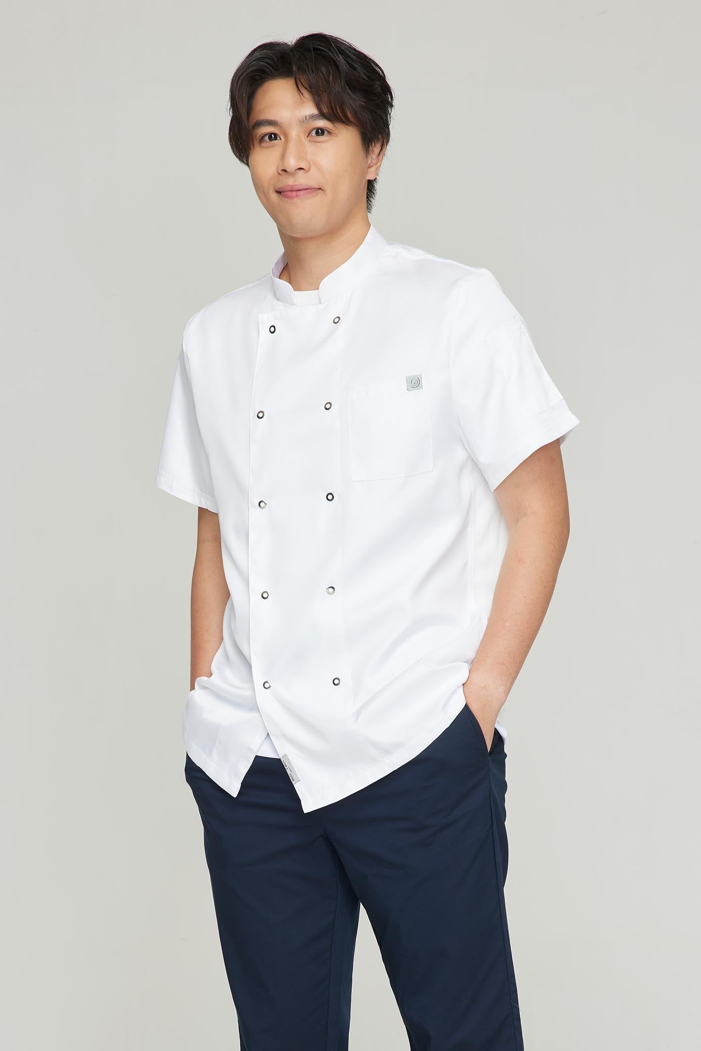 Men's BioNTex™ 2-Pocket Double Breasted Short Sleeve Chef Coat