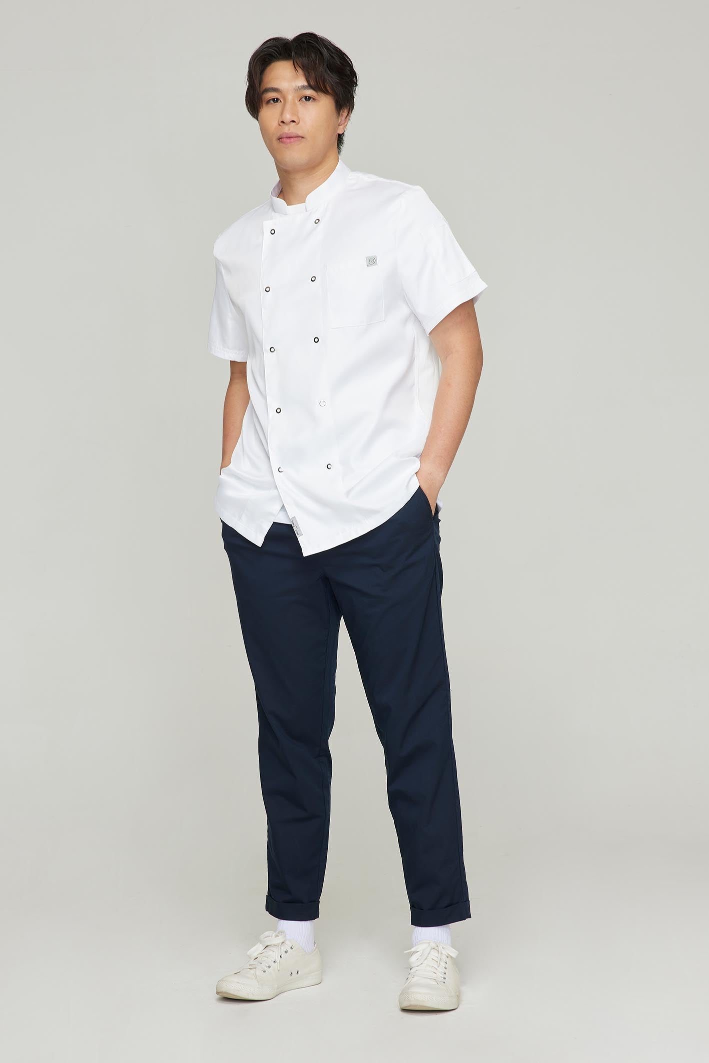 Men's BioNTex™ 2-Pocket Double Breasted Short Sleeve Chef Coat