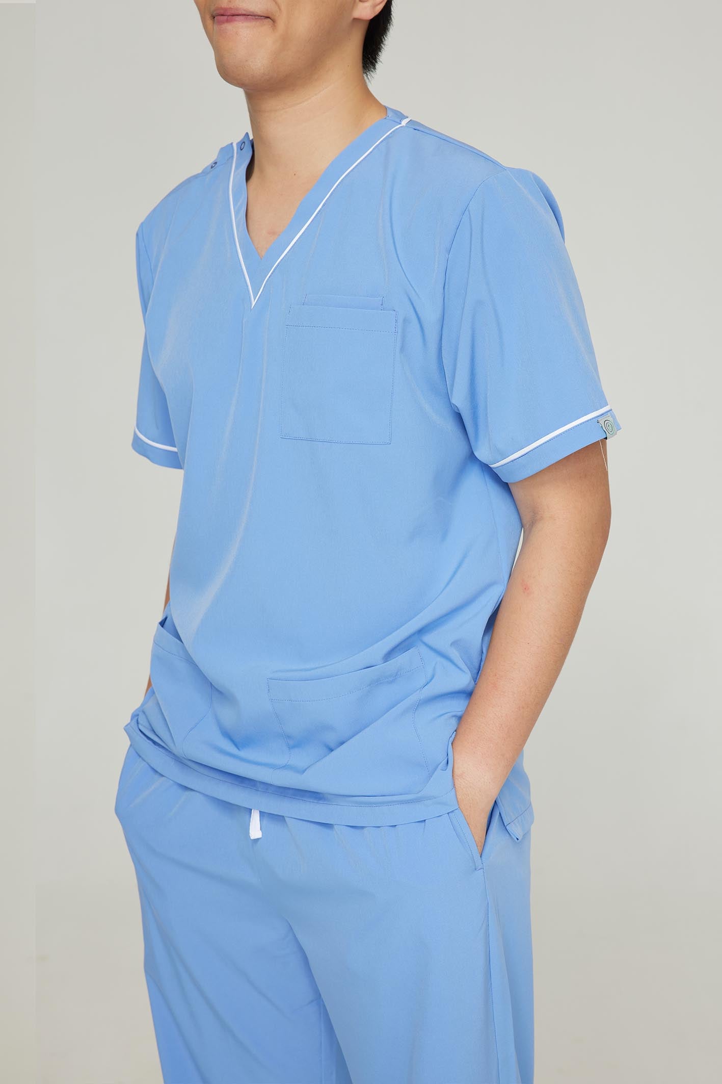 Men's BioNTex™ Contrast Piping Scrub Top