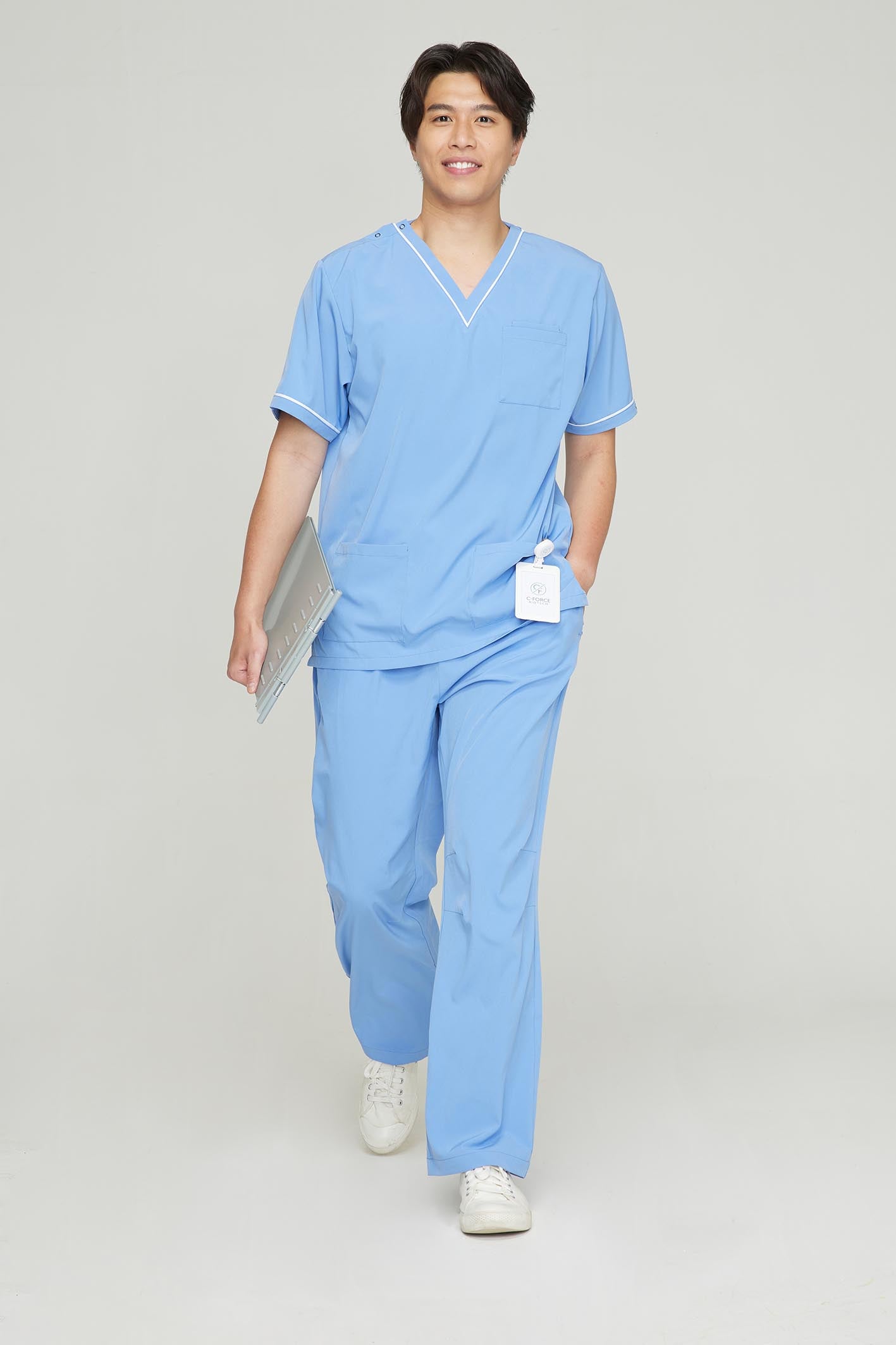 Men's BioNTex™ Contrast Piping Scrub Top