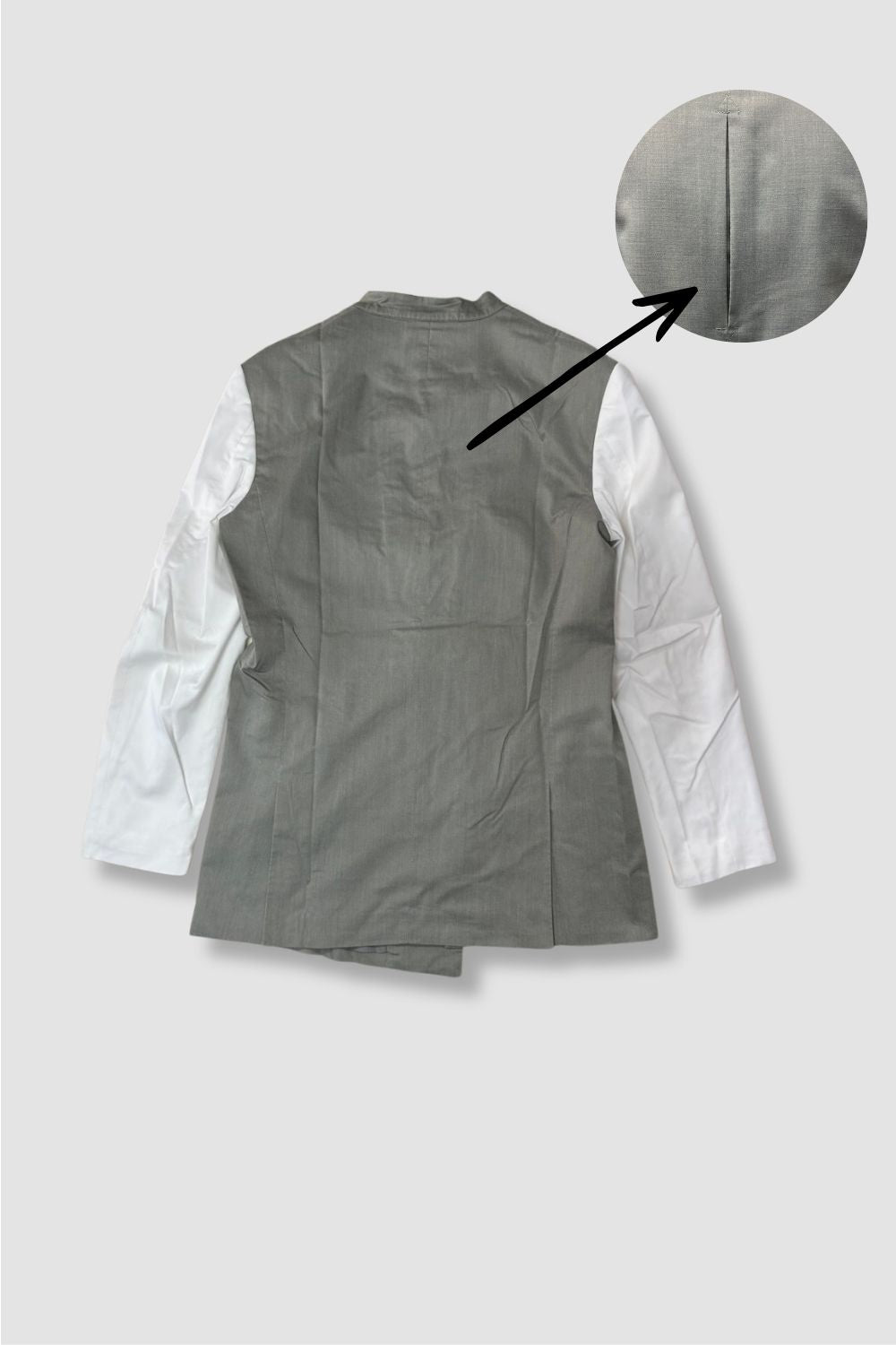 <b>HKCEC The Atrium_Waiter</b> | Men's Asymmetric Mandarin collar jacket with contrast sleeves _MJK0024B
