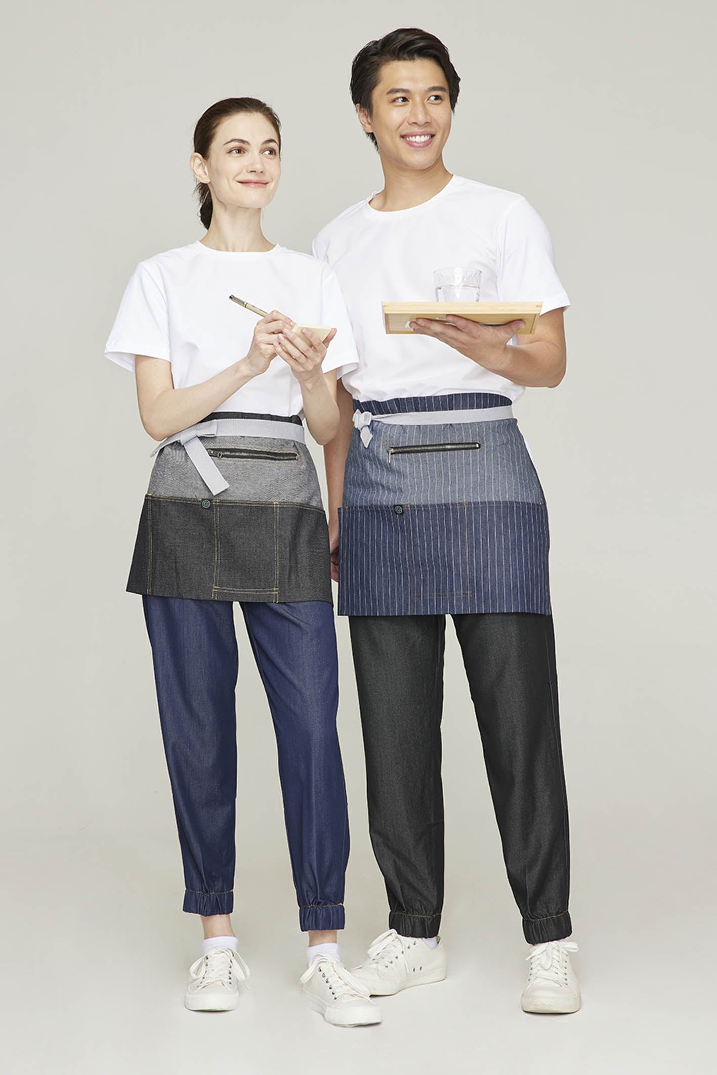 Unisex BioNTex™ Stripe Denim Waist Apron