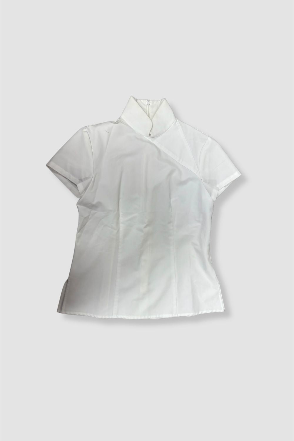 <b>Holt's Cafe</b>Female's Madarin Collar Short Sleeve Top_WST0031