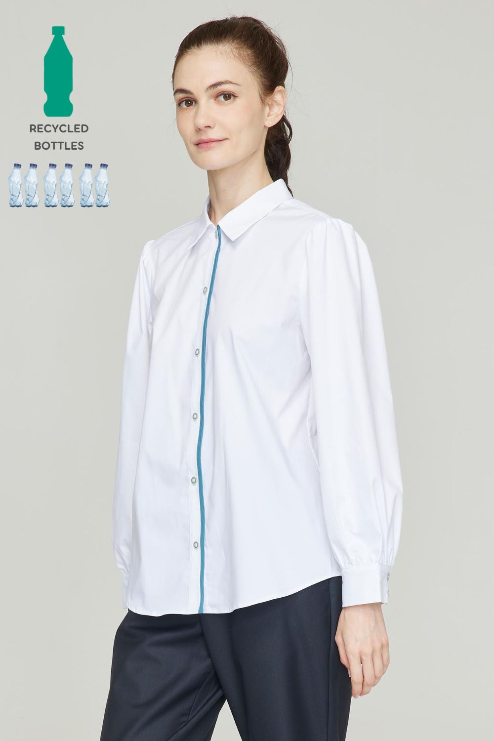 Women's BioNTex™ Sustainable Single Piping Standard Collar Shirt