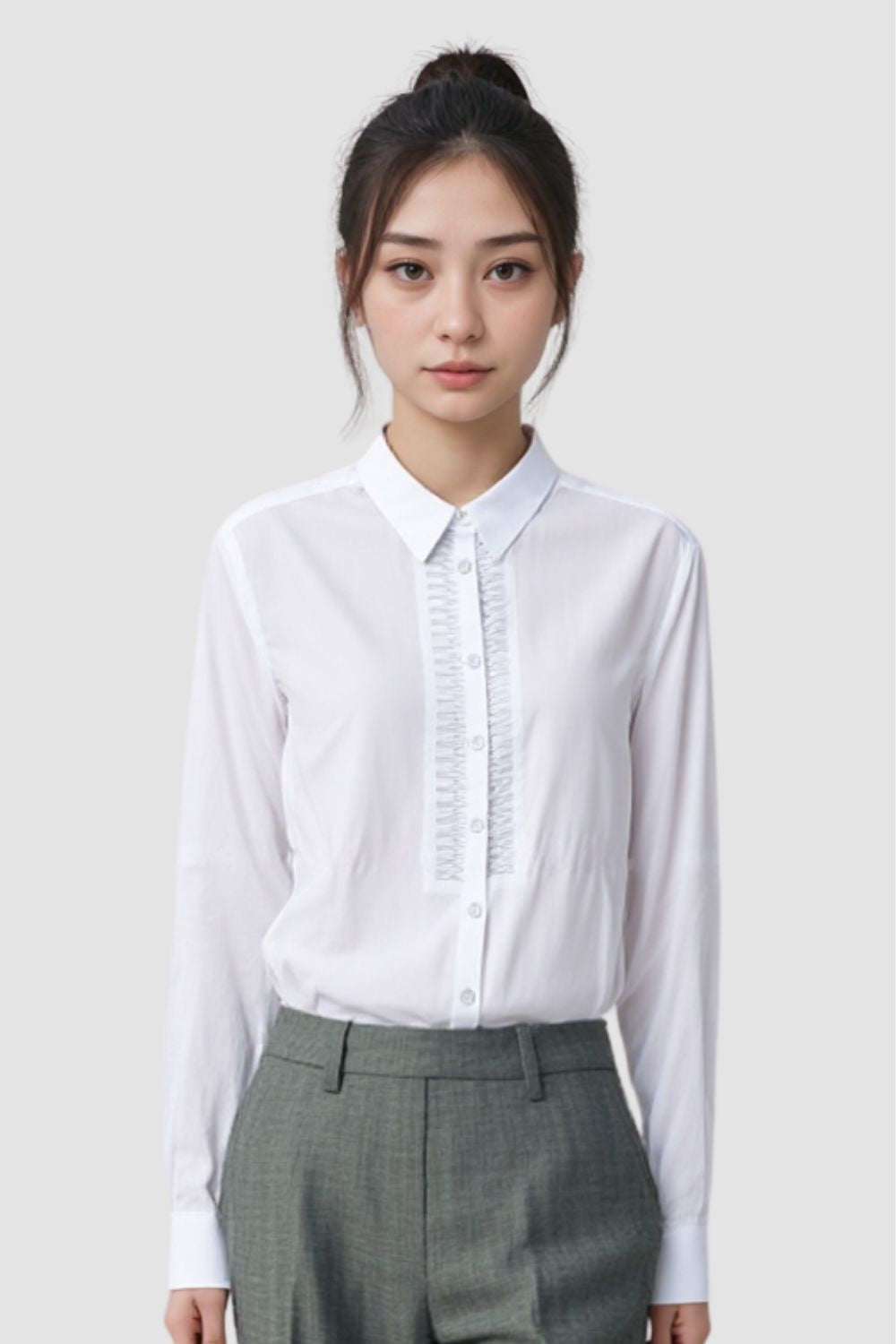 <b>Housekeeping</b> RA Female pleated long sleeve shirt