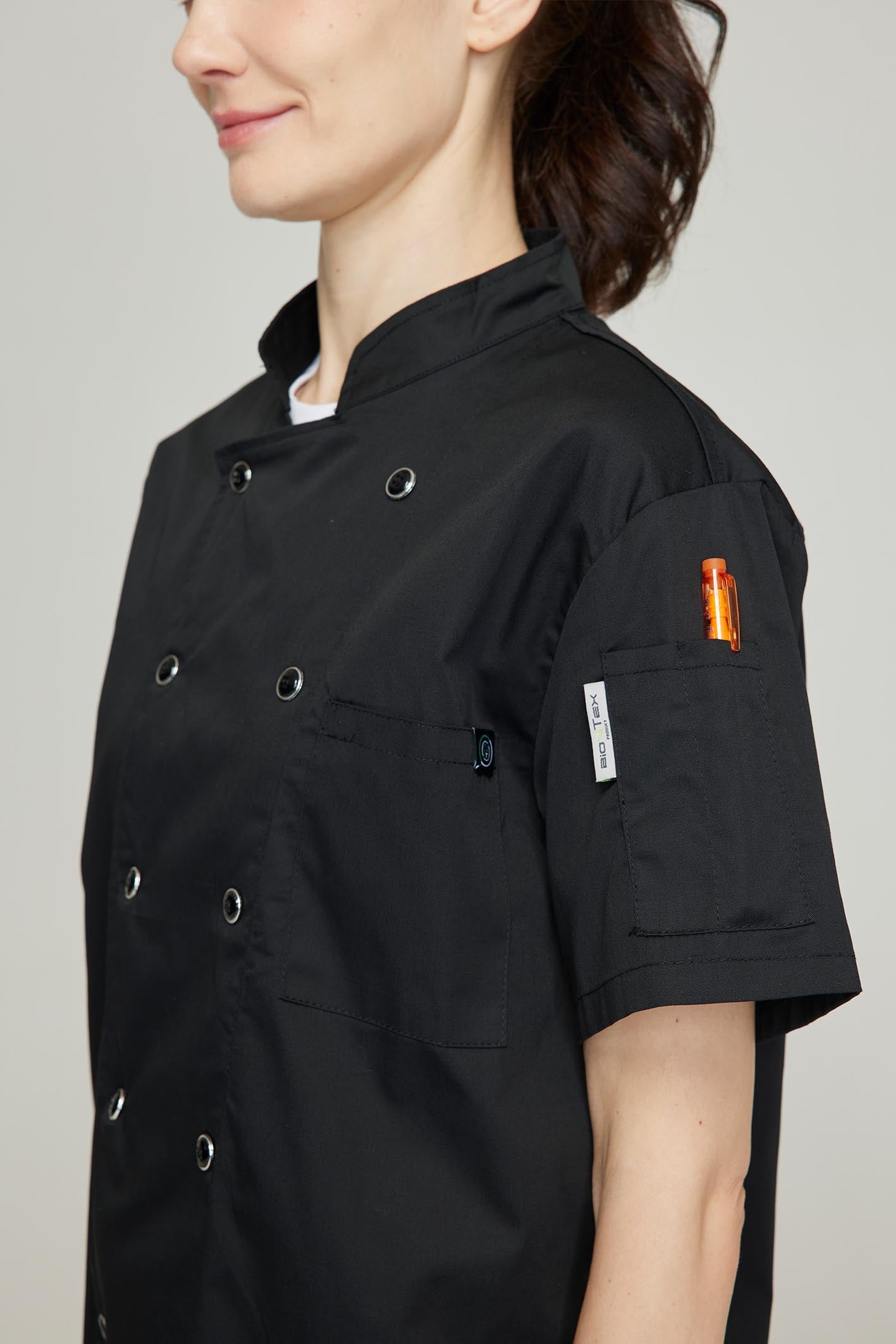 Women's BioNTex™ 2-Pocket Double Breasted Closure Short Sleeve Chef Coat