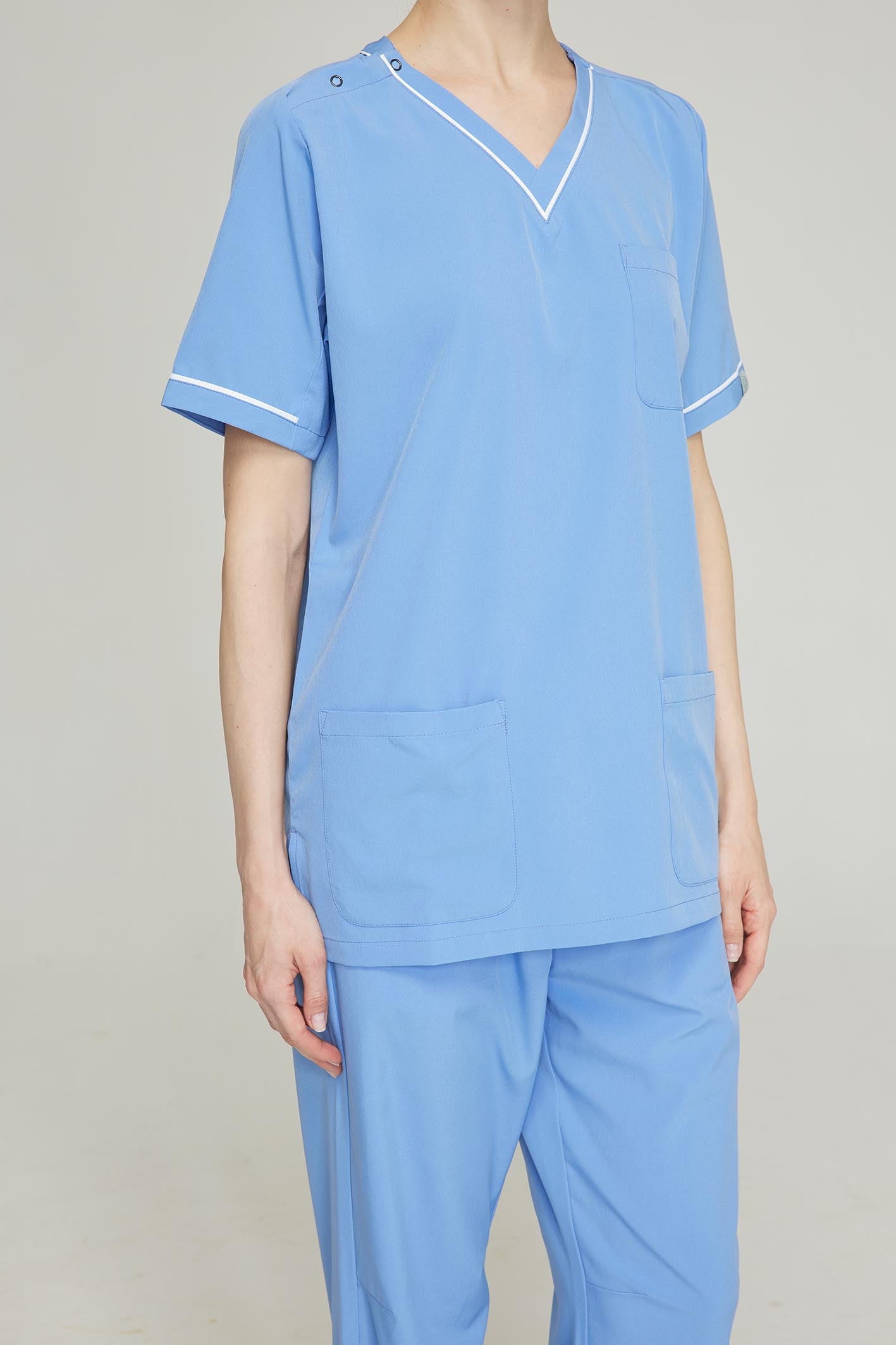 Women's BioNTex™ Contrast Piping Scrub Top