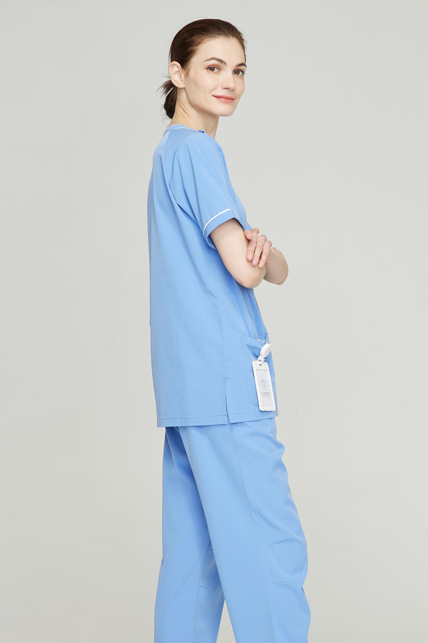 Women's BioNTex™ Contrast Piping Scrub Top