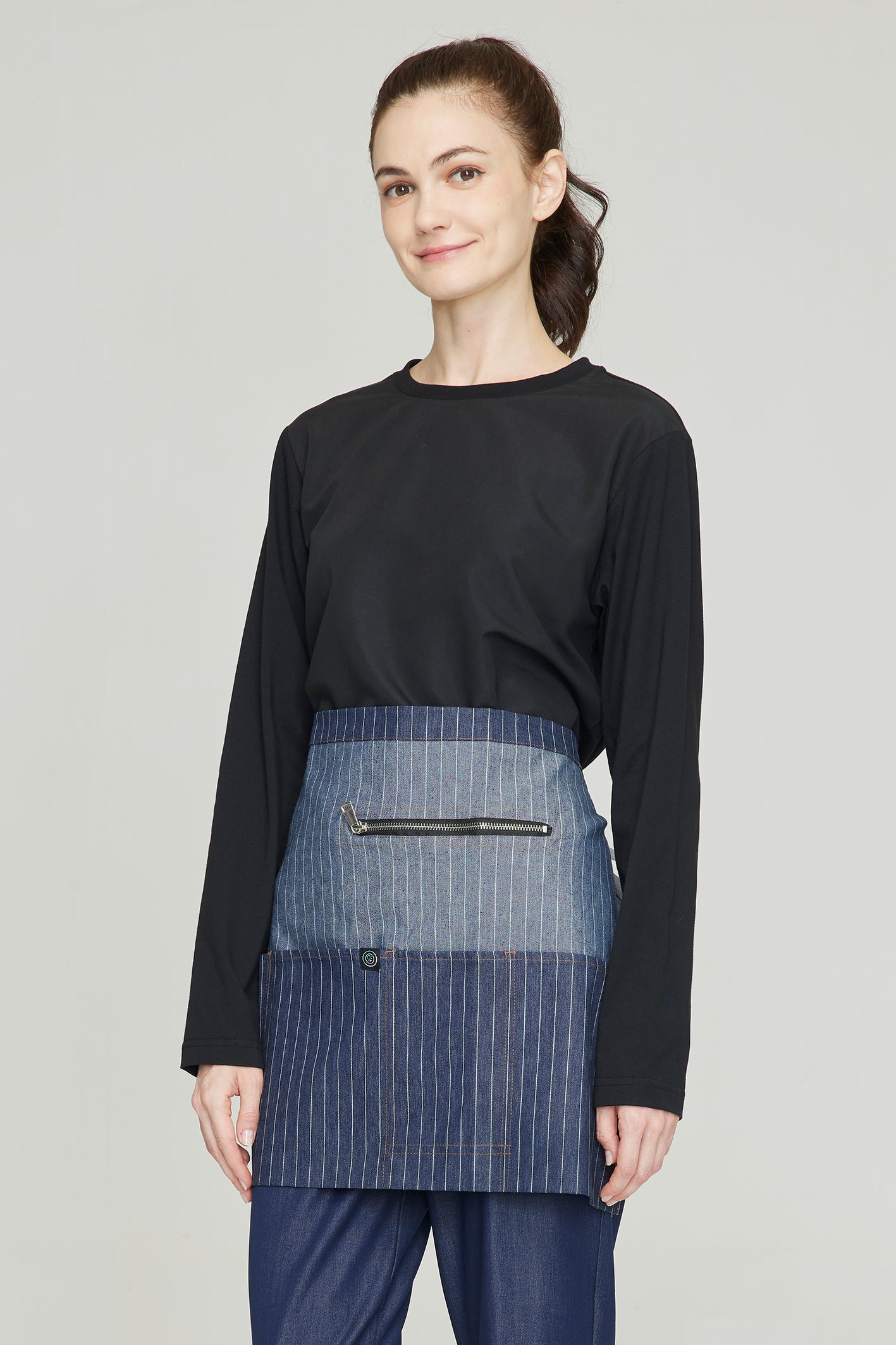 Unisex BioNTex™ Stripe Denim Waist Apron